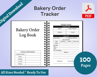 Bakery Order Tracker Printable Bakery Business Forms Cake Order Form Order Log Book Small Business Woman Owned Bakery Printable