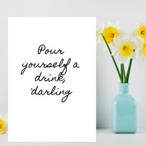 Happy Hour Art Print, Bar Cart Wandkunst, Barkeeper Geschenk, Bar Humor typografisches Zitat Poster