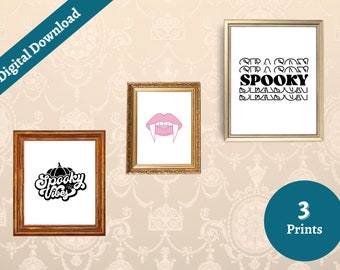 Halloween Art Prints Halloween Art Mega Bundle Set Halloween Decor Halloween Gallery Wall Halloween Modern Farmhouse Decor Halloween Poster