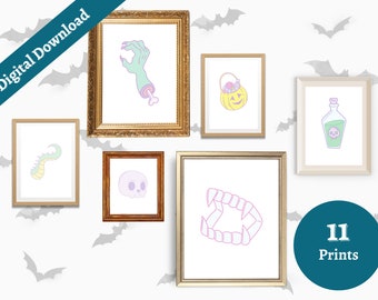 Halloween Art Prints Halloween Art Mega Bundle Set Halloween Decor Halloween Gallery Wall Halloween Modern Farmhouse Decor Halloween Poster