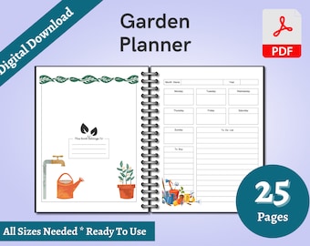 Garden Planner Printable Gardening Log Garden Journal Gardening Organizer Gardening Binder Gardening Logbook Gardening Book Planting Log