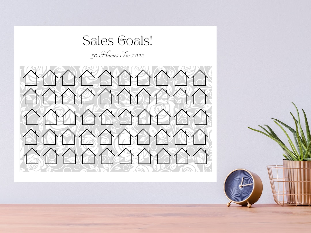 Real Estate Goal Board 50 Homes Goal Sheet Realtor Sales Houses