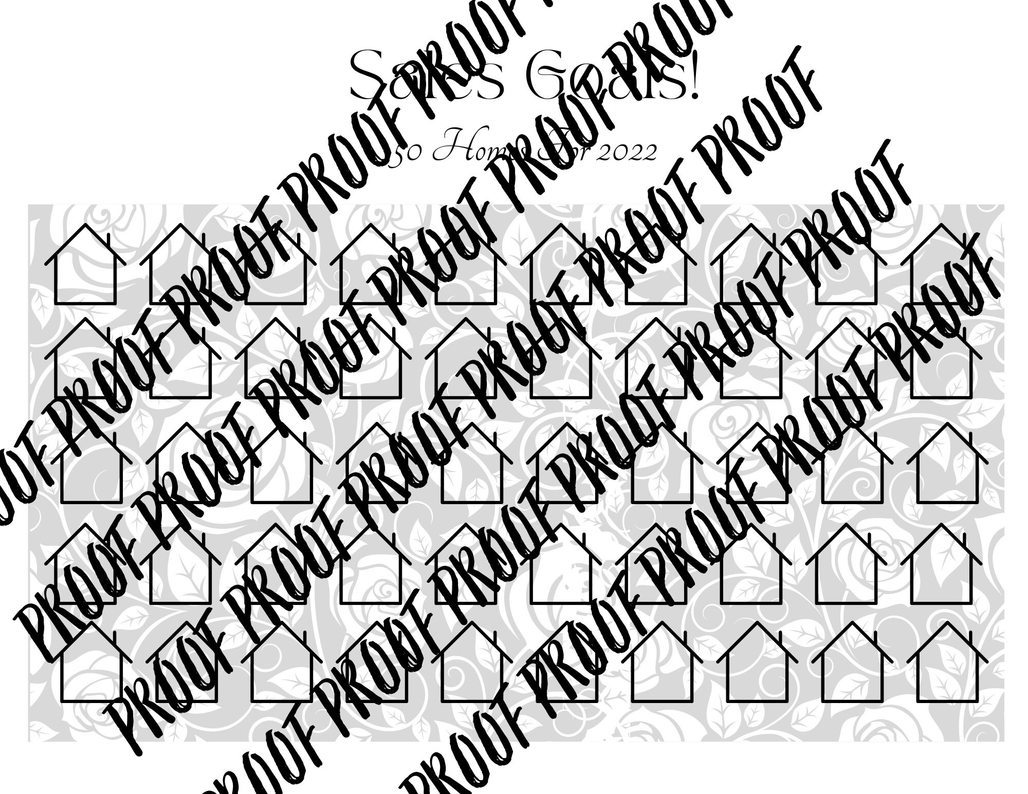 Real Estate Goal Board 50 Homes Goal Sheet Realtor Sales Houses