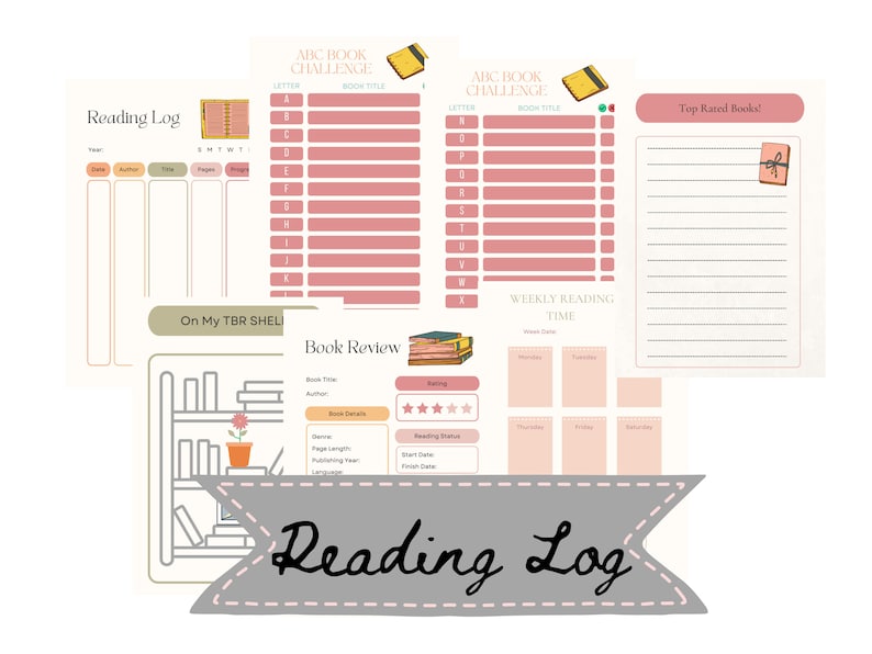 Reading Planner Printable Reading Journal Book Shelf Happy Planner 100