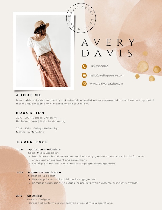 15 Resume Canva Templates Professional Modern Resume Template - Etsy
