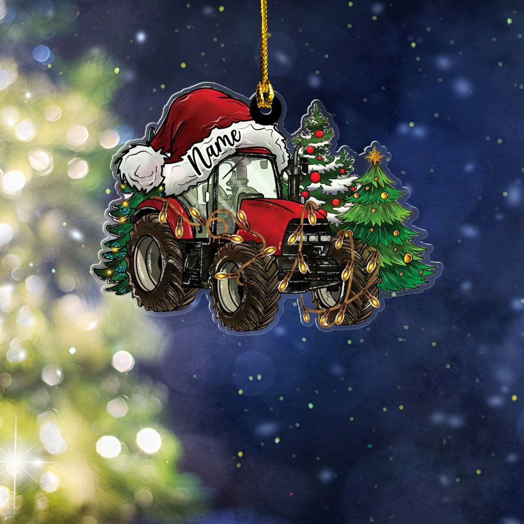 Personalized Tractor Christmas Ornament Tractor Flat Etsy