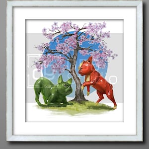 French Bulldog Anime 8.5x11 Art Print