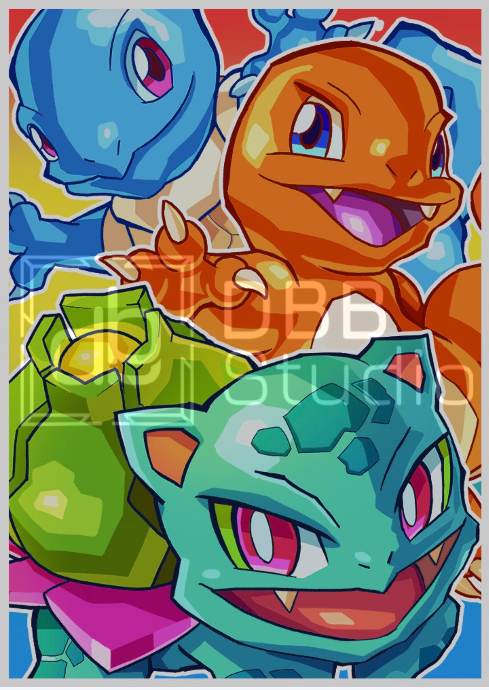 Pokémon Kanto Starters 8.5x11 Art Print Etsy