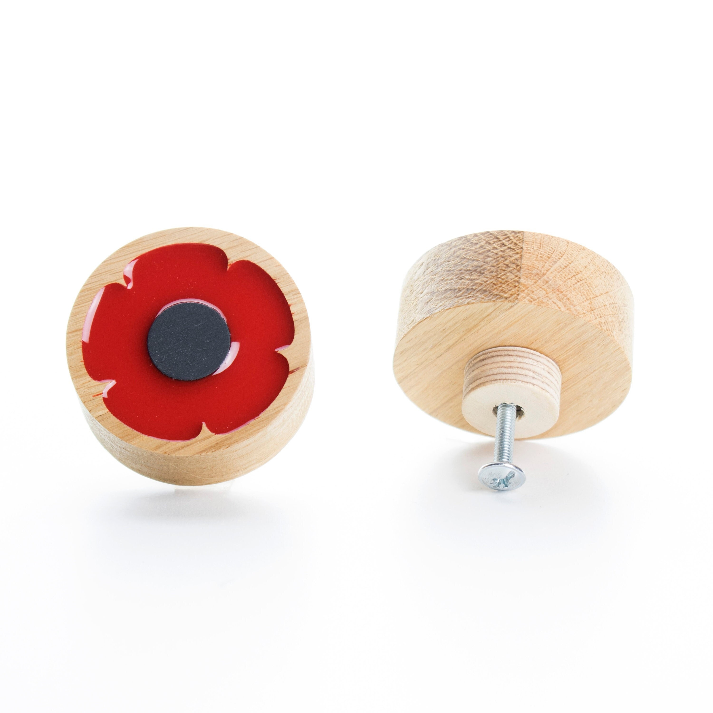 tiroir knob rouge fleur bois de chêne avec résine époxy, bouton commode à fleurs, meubles design moderne, meuble pour enfants, tiroirs