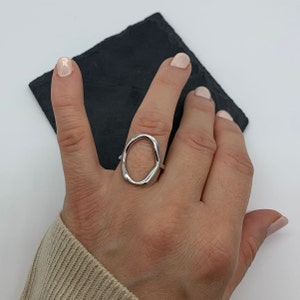 Sterling Silver Adjustable Chain Rings, Adjusts to Any Size, Thin Oval Link  Chain, Simple Modern Design, Minimalist Jewellery, Gifts for Her 