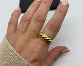 Jewelry Rings Statement Rings bernardaud Statement Ring white-gold-colored abstract pattern casual look 