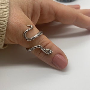 Snake Animal Ring-Gift For Her-Thumb Thick Open Band Ring-Chunky Boho Ring-Silver Adjustable -First Mothers Day Present-Moms Gift