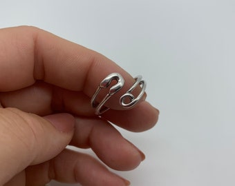 Zierliche Silber Sicherheitsnadel Ring-Geschenk für Her-Tumb Wrap Byby-Statement-Statement Einzigartige Büroklammer Einstellbar Ring-Mutter-Tagesgeschenk-Schmuck für Frauen