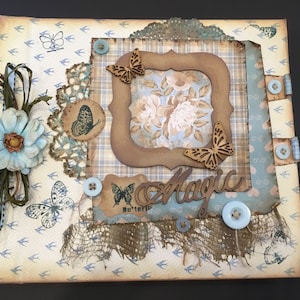 Handgefertigtes Scrapbooking Journals Decoupage Foto Rustikaler Vintage Shabby Chic Album