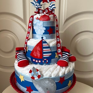 Diaper Cake - Nautical theme