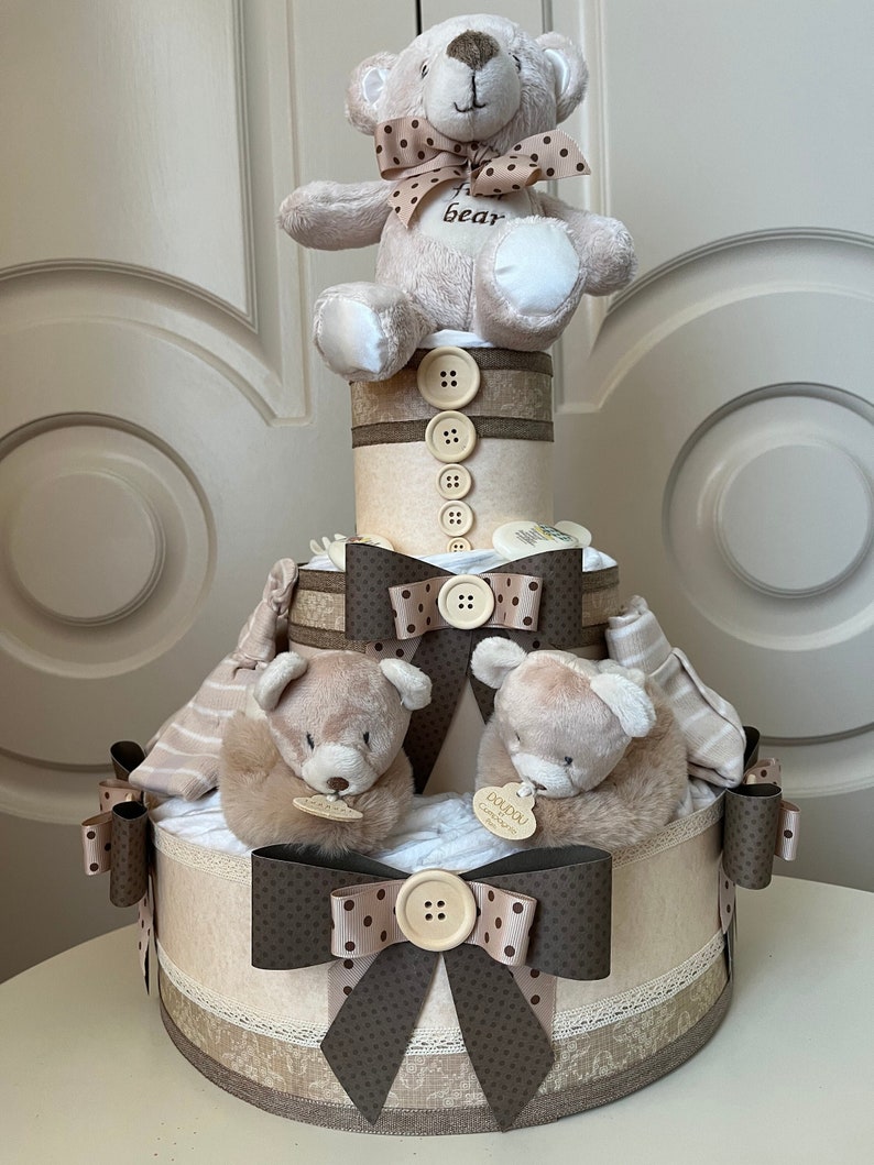 Diaper Cake Teddy Bear Etsy