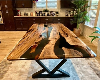 Epoxy Table, Custom Dining Table, Dining Room Table, Live Edge Table, Epoxy Kitchen Table, Custom Epoxy Dining Room Table