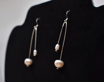 Pearl Drop Earrings, Bridesmaid Gifts, Unique earrings, Fancy Dangle Earrings, Pearl Jewelry