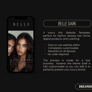 Dark Luxury Wix Website Template, Dark Classy Wix Website Template, Wix Website Template Luxury, Wix Website Template Premium, Dreamshack