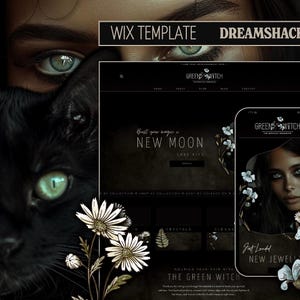 Green Witch Wix Website Template, Premium Magic Wix Website Template, Herbalist Wix Website Template, Wix Website Template Witchy,Dreamshack