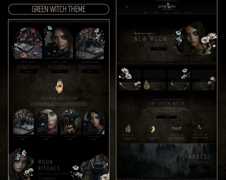 Green Witch Wix Website Template, Premium Magic Wix Website Template, Herbalist Wix Website Template, Wix Website Template Witchy,Dreamshack