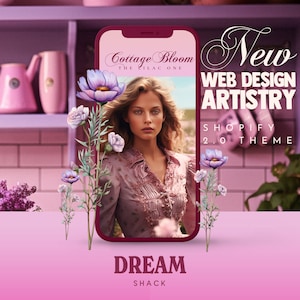 Cottagecore Shopify Theme, Soft Cottage Style, Floral Website Design, Lilac Shopify Theme, Shopify 2.0 Theme, Flora Website, Dreamshack