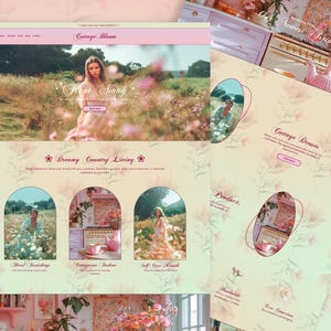 Cottagecore Shopify Theme, Floral Website Design, Floral Branding, Cottagecore Aesthetic Website, MoonBloom - previously Dreamshack image 8