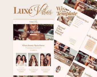 Luxus Wix Website Template, Old Geld Ästhetik, Perfekt für Reisebus, Mode, Reisebüros, Hochzeitsfotografen, Hochzeitsfotografen, Hochzeitsfotografen