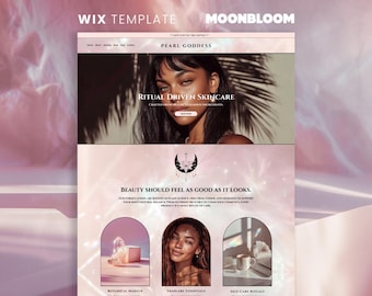 Spirituelle Wix Website Template, Wix Template für Astrologen, Website Template für Manifestation Coach, Perlengöttin Wix Template MoonBloom