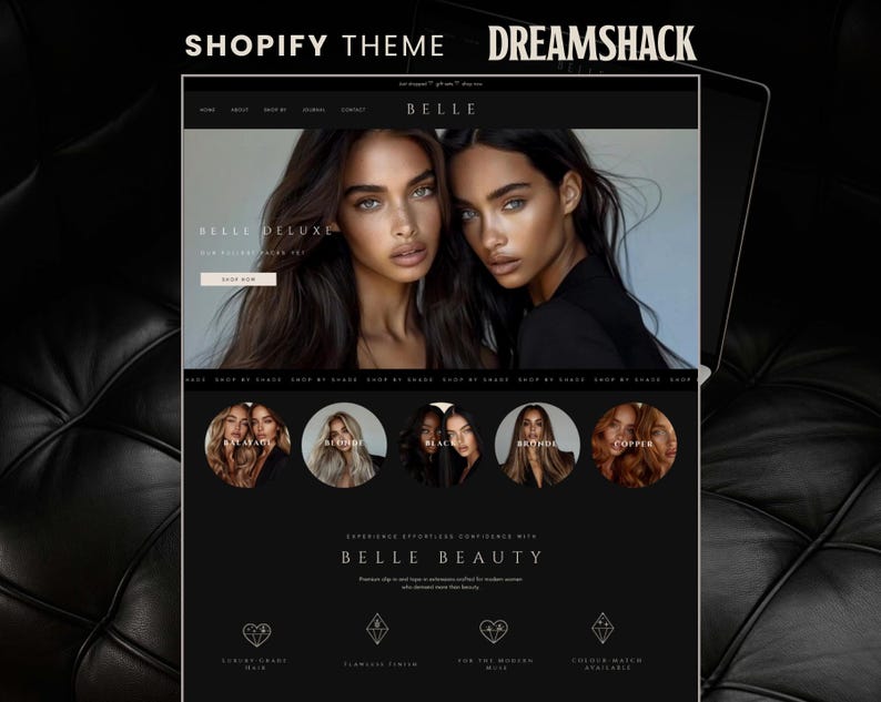 NIEUW! Donker luxe Shopify-thema: Belle Haar, Mode & Schoonheid afbeelding 1