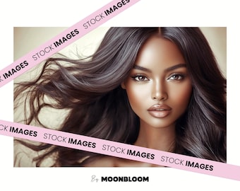 African American Haar Modell Stock Bilder | Dunkle Hautfarbe Schönheit | Perücken- & Haarmarkenfotos