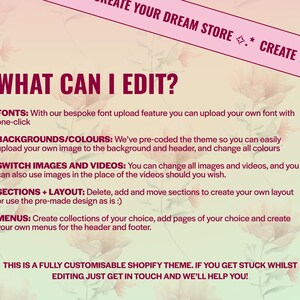 Cottagecore Shopify Theme, Floral Website Design, Floral Branding, Cottagecore Aesthetic Website, MoonBloom - previously Dreamshack image 7