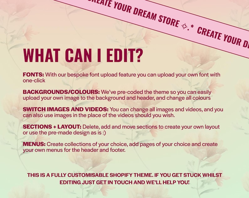 Cottagecore Shopify Theme, Floral Website Design, Floral Branding, Cottagecore Aesthetic Website, MoonBloom - previously Dreamshack image 7