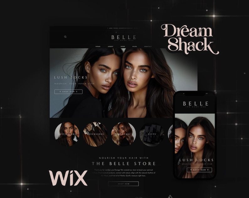 Dark Luxury Wix Website Template, Dark Classy Wix Website Template, Wix Website Template Luxury, Wix Website Template Premium, Dreamshack