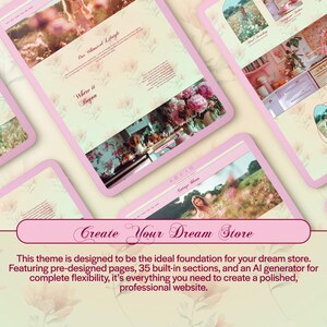 Cottagecore Shopify Theme, Floral Website Design, Floral Branding, Cottagecore Aesthetic Website, MoonBloom - previously Dreamshack image 4
