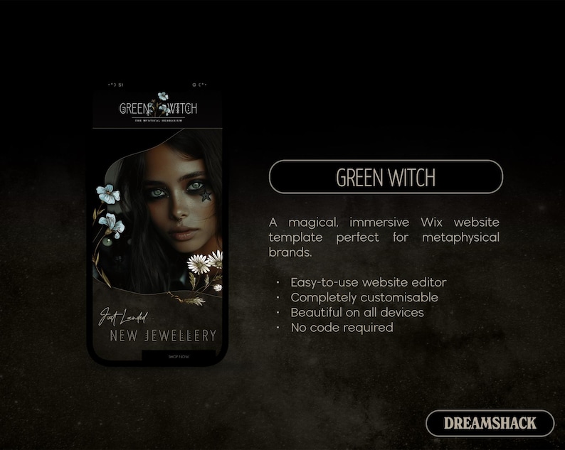 Green Witch Wix Website Template, Premium Magic Wix Website Template, Herbalist Wix Website Template, Wix Website Template Witchy,Dreamshack