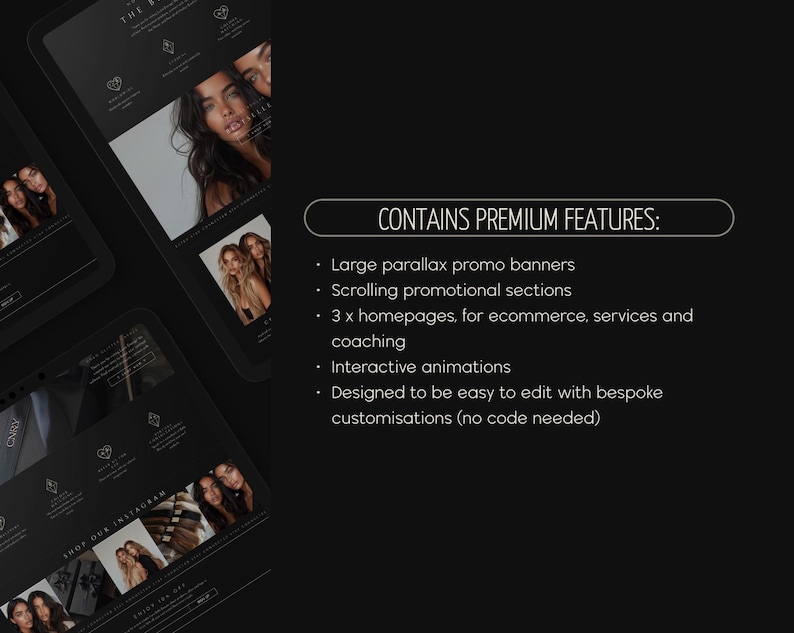 Dark Luxury Wix Website Template, Dark Classy Wix Website Template, Wix Website Template Luxury, Wix Website Template Premium, Dreamshack