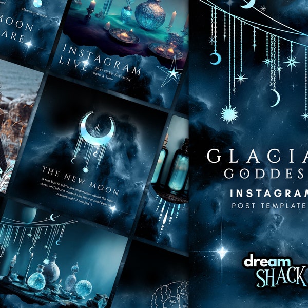 Cosmic Instagram Post Templates - Mystical Instagram Templates -  Canva Designs -  Elegant Instagram - Moon Magic - Astrology Zodiac Tarot