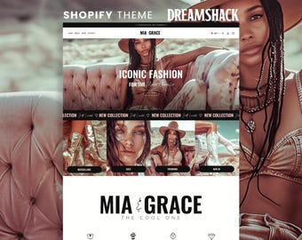 Ästhetisches Shopify Theme für Kleidung und Accessoires, Bold Shopify Theme, Website für Fashion Store, Gen Z Fashion Website, MoonBloom