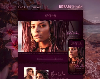 Dark Bohemian Shopify Theme, Pink and Plum Shopify Theme, Mystical Shopify Theme, Shopify Website, Magical Shopify, Dreamshack