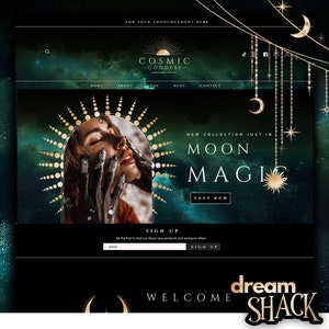 Galaxy Shopify Theme  - Halloween Website Template - Sparkle Shopify - Tarot Shop Website Design - Dark Theme - Cosmic Shopify DreamShack