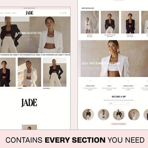 Feminine Shopify Theme, Pink and white Shopify Store, Shopify Theme for Fashion, Contemporary Shopify Design, Fashion Website