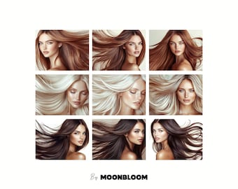 Haarverlängerung Stock Bilder | Blonde Haare Fotos | Brünett Editions Stock Bild | Mondblüte