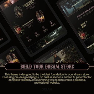Donker Cottagecore Shopify-thema, Shopify-sjabloon met bosesthetiek, creatief websiteontwerp, Garden Witch Shopify, Crystal Store, Dreamshack afbeelding 4