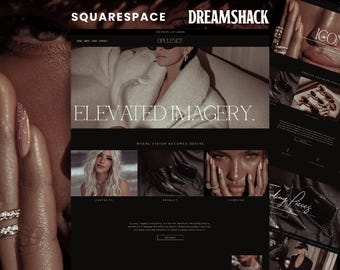 Dark Classy Squarespace Website Template for Creative Agency | Social Media Manager Website, Branding Studio & Content Creator Template