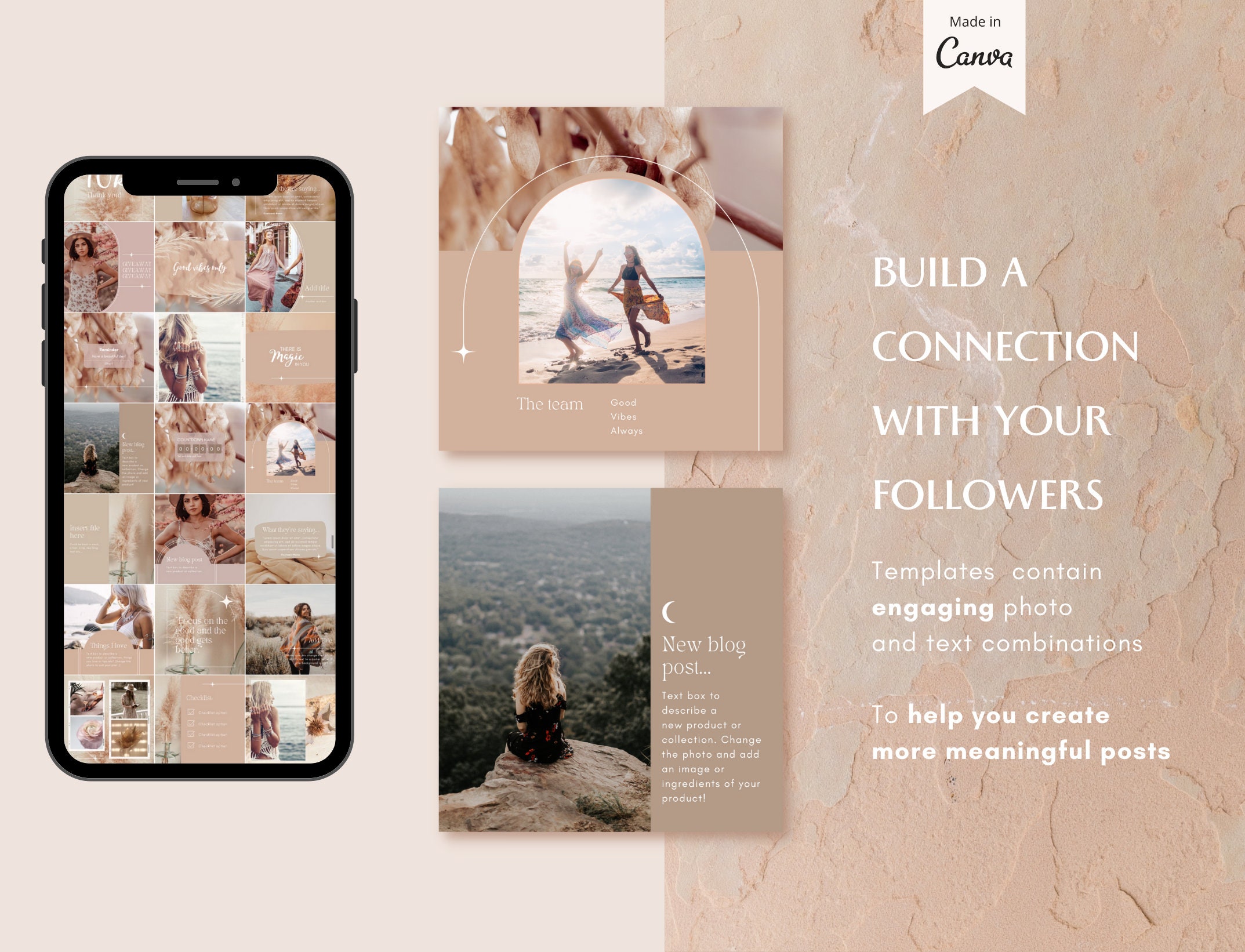 Instagram Post Templates - Boho Canva Templates IG - Bohemian Quotes ...