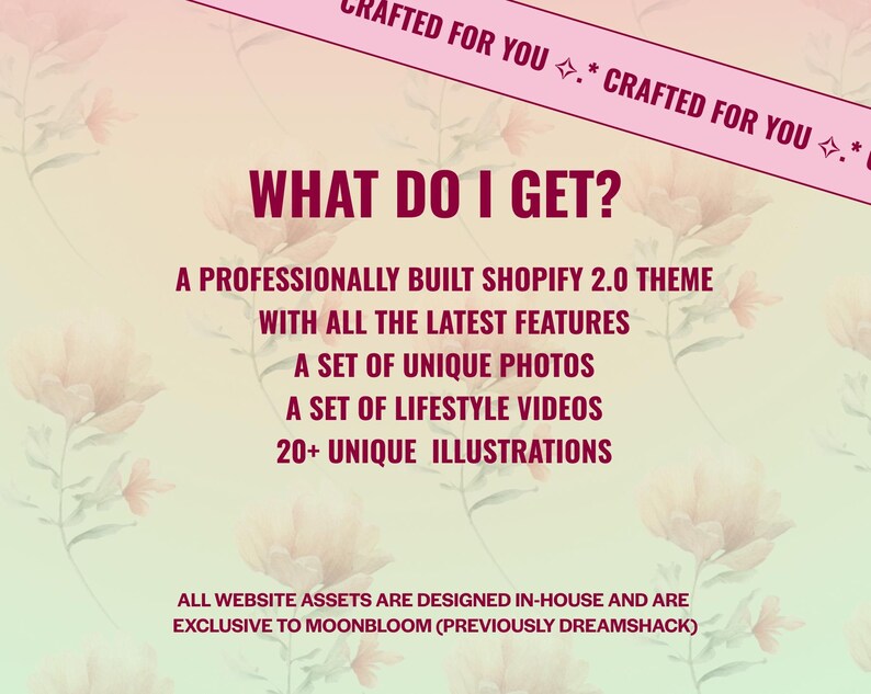 Cottagecore Shopify Theme, Floral Website Design, Floral Branding, Cottagecore Aesthetic Website, MoonBloom - previously Dreamshack image 6