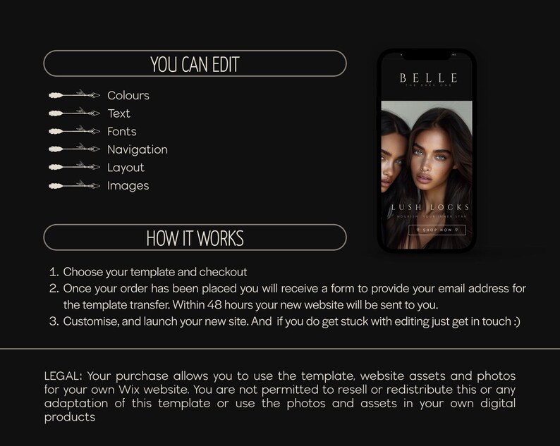 Dark Luxury Wix Website Template, Dark Classy Wix Website Template, Wix Website Template Luxury, Wix Website Template Premium, Dreamshack