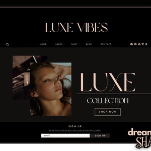 Dark Luxury Shopify Theme - Shopify Template - Elegant Shopify Theme Template - Ecommerce Website Design - Parallax Shopify - Dream Shack