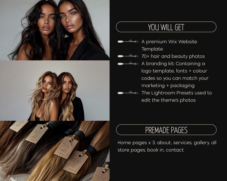 wix website template for hair extensions, wix website template for wigs, wix website template for coaching, wix website template for coaches, wix website template for hair business